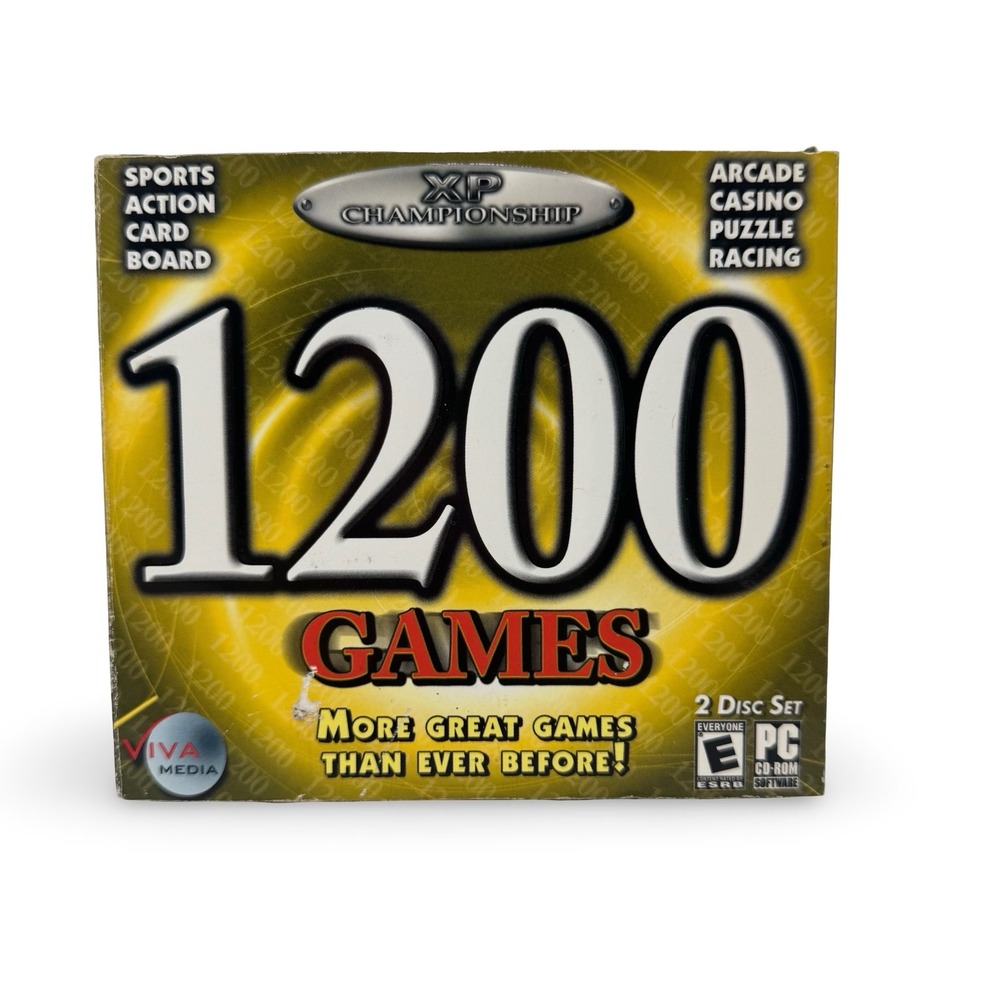 1200 Games PC Computer Game 2 Disc XP Championship Arcade Casino Puzzle Sports